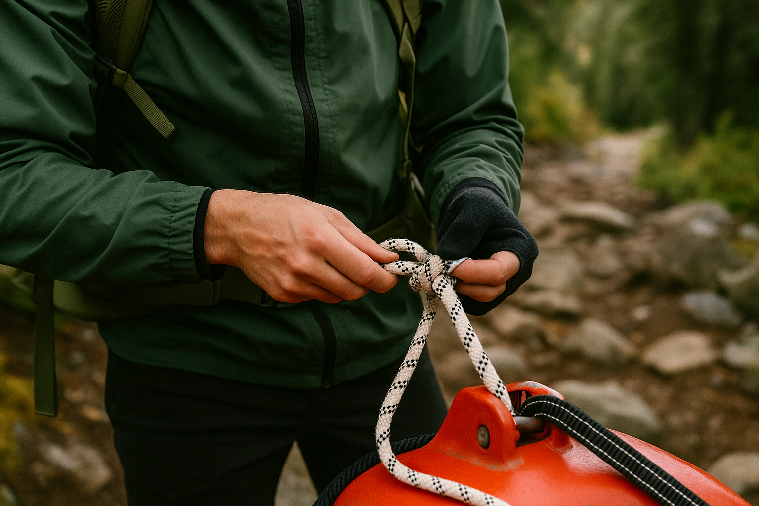 Rope used for hanging gear or securing items